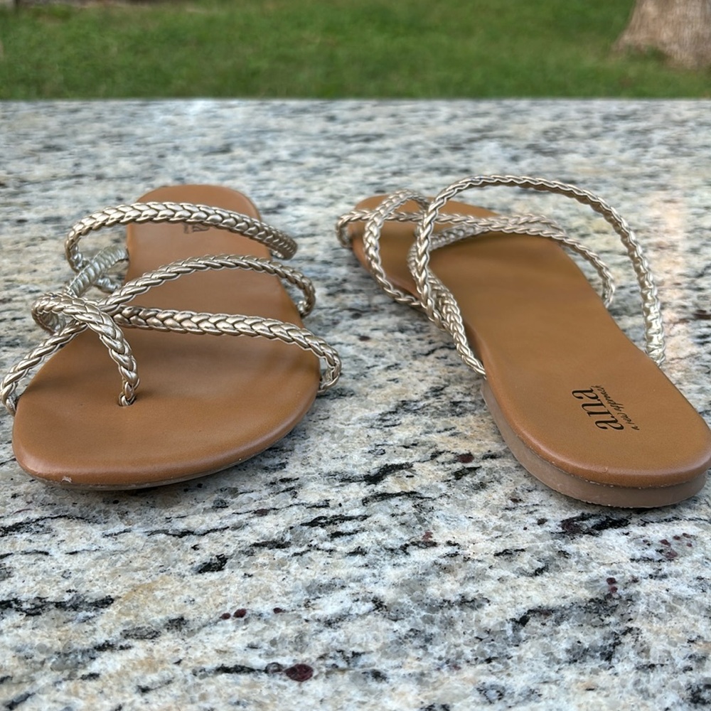 Gold and brown sandals